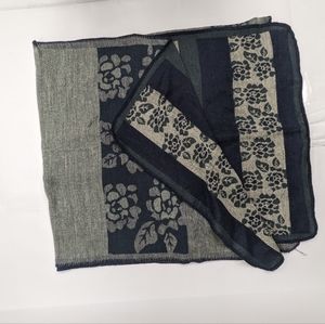 Urban Coco Navy and Gray floral Poncho Cape scarf Wrap  [147 ]